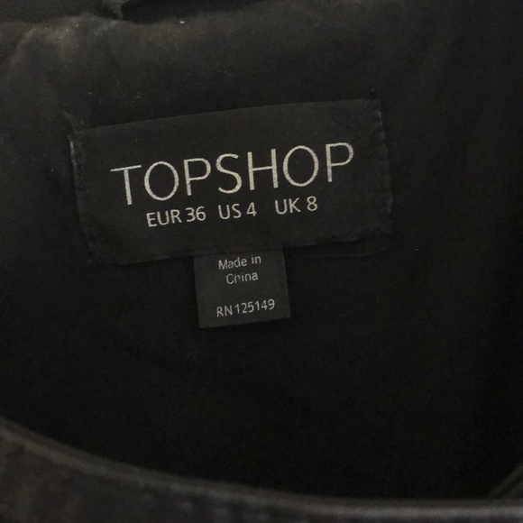 TopShop black faux leather jacket studded size 4 - Picture 5 of 7